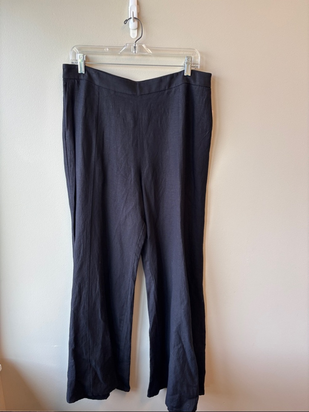 Anthropologie NWT linen Black Wide Leg Pants